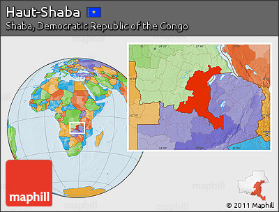 Political Location Map of Haut-Shaba