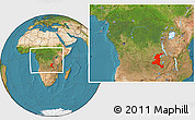 Satellite Location Map of Haut-Shaba, within the entire country
