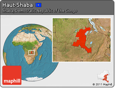 Satellite Location Map of Haut-Shaba
