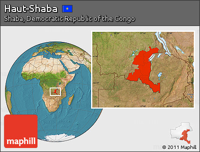 Satellite Location Map of Haut-Shaba