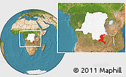Satellite Location Map of Haut-Shaba, highlighted country, within the entire country