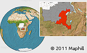 Satellite Location Map of Haut-Shaba, highlighted country, highlighted parent region