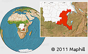 Satellite Location Map of Haut-Shaba, highlighted country