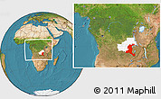 Satellite Location Map of Haut-Shaba, highlighted parent region, within the entire country