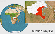 Satellite Location Map of Haut-Shaba, highlighted parent region