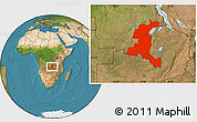 Satellite Location Map of Haut-Shaba