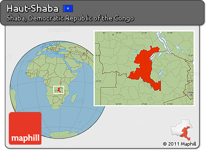 Savanna Style Location Map of Haut-Shaba