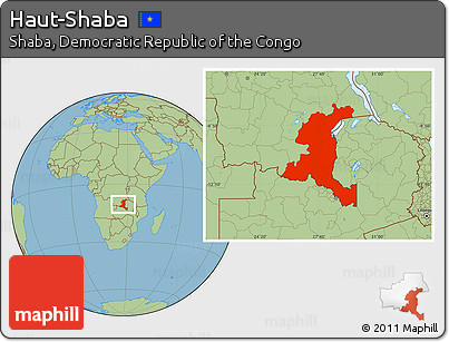 Savanna Style Location Map of Haut-Shaba