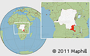 Savanna Style Location Map of Haut-Shaba, highlighted country, within the entire country