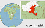 Savanna Style Location Map of Haut-Shaba, highlighted parent region