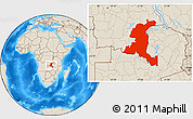 Shaded Relief Location Map of Haut-Shaba