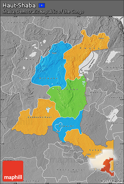 Political Map of Haut-Shaba, desaturated
