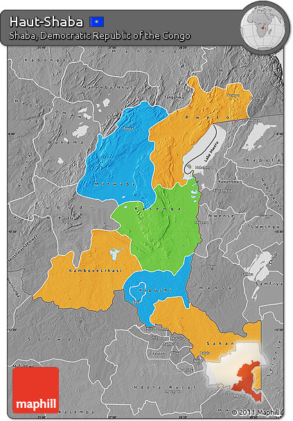 Political Map of Haut-Shaba, desaturated