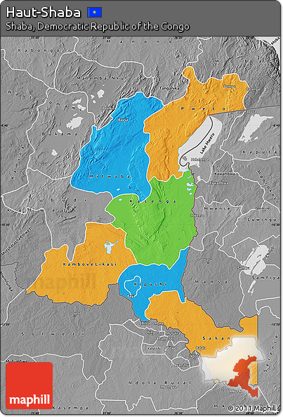 Political Map of Haut-Shaba, desaturated
