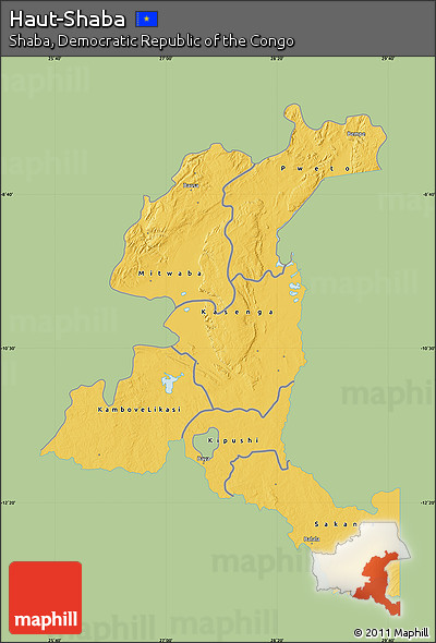 Savanna Style Map of Haut-Shaba, single color outside