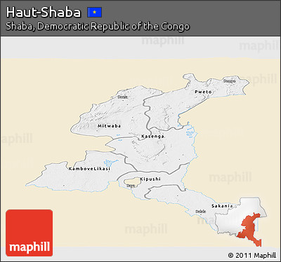 Classic Style Panoramic Map of Haut-Shaba, single color outside
