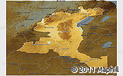 Physical Panoramic Map of Haut-Shaba, darken