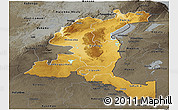 Physical Panoramic Map of Haut-Shaba, darken, semi-desaturated