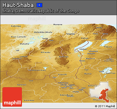 Physical Panoramic Map of Haut-Shaba