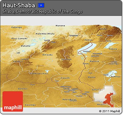Physical Panoramic Map of Haut-Shaba