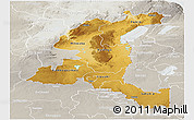 Physical Panoramic Map of Haut-Shaba, lighten, semi-desaturated