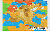 Physical Panoramic Map of Haut-Shaba, political outside