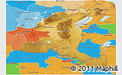 Physical Panoramic Map of Haut-Shaba, political shades outside