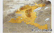 Physical Panoramic Map of Haut-Shaba, semi-desaturated