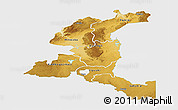 Physical Panoramic Map of Haut-Shaba, single color outside