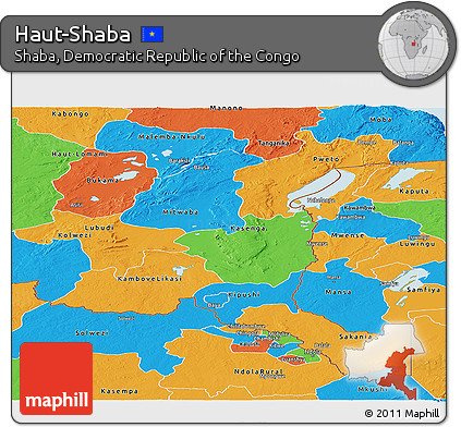 Political Panoramic Map of Haut-Shaba