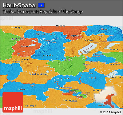 Political Panoramic Map of Haut-Shaba