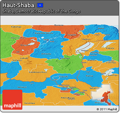 Political Panoramic Map of Haut-Shaba