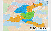 Political Panoramic Map of Haut-Shaba, lighten