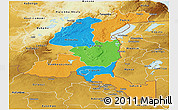 Political Panoramic Map of Haut-Shaba, physical outside