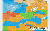 Political Panoramic Map of Haut-Shaba, political shades outside