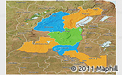 Political Panoramic Map of Haut-Shaba, satellite outside