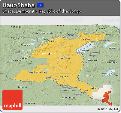 Savanna Style Panoramic Map of Haut-Shaba