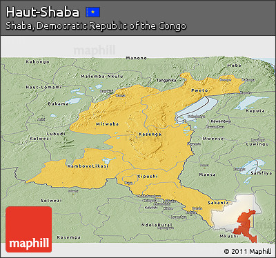 Savanna Style Panoramic Map of Haut-Shaba
