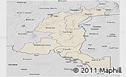 Shaded Relief Panoramic Map of Haut-Shaba, desaturated