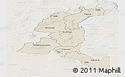 Shaded Relief Panoramic Map of Haut-Shaba, lighten