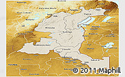 Shaded Relief Panoramic Map of Haut-Shaba, physical outside