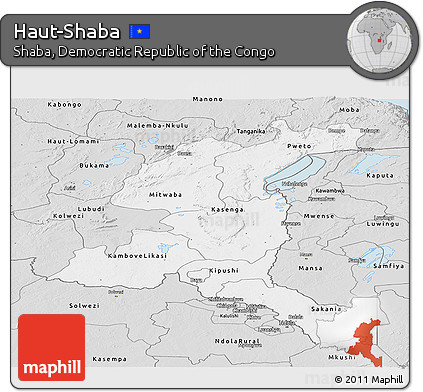 Silver Style Panoramic Map of Haut-Shaba