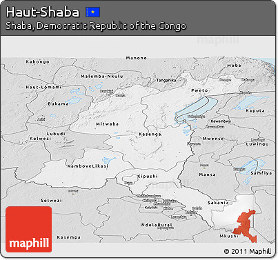 Silver Style Panoramic Map of Haut-Shaba