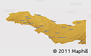 Physical Panoramic Map of Sakania, cropped outside
