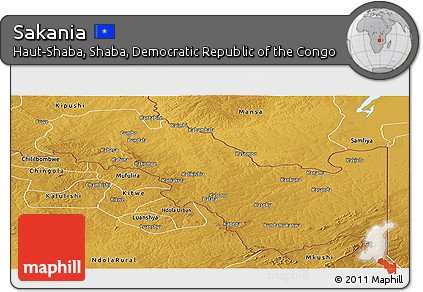 Physical Panoramic Map of Sakania