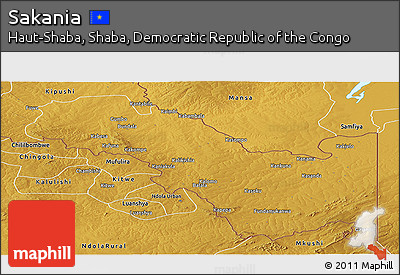 Physical Panoramic Map of Sakania