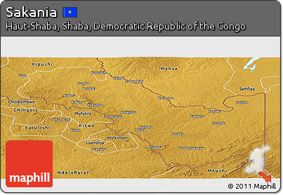 Physical Panoramic Map of Sakania