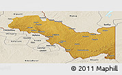 Physical Panoramic Map of Sakania, shaded relief outside