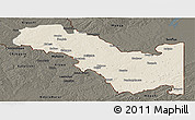 Shaded Relief Panoramic Map of Sakania, darken