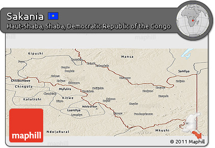 Shaded Relief Panoramic Map of Sakania
